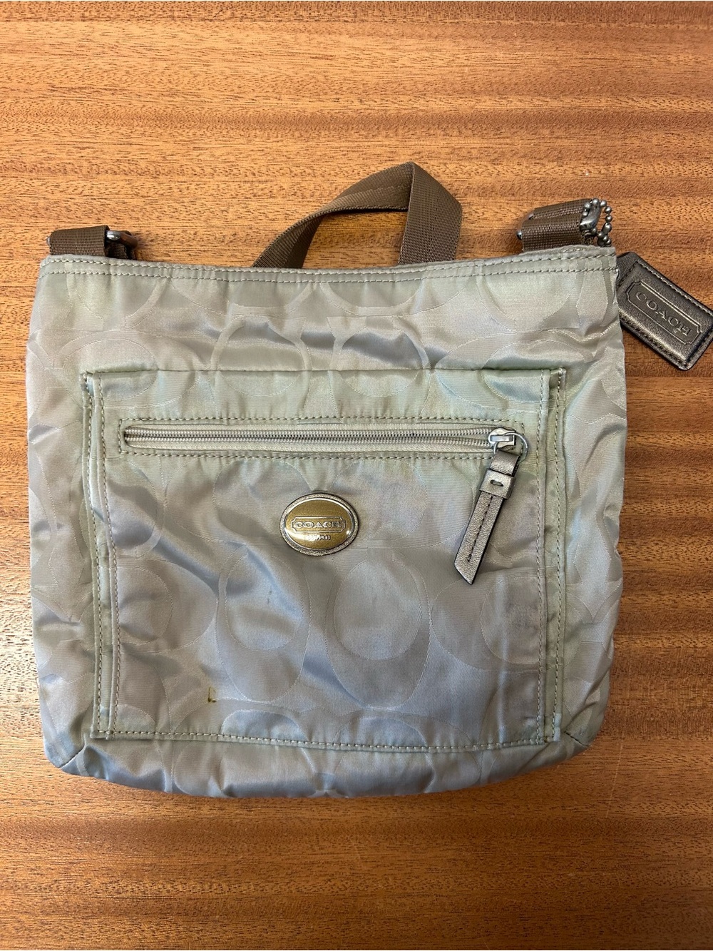 Coach Messenger Crossbody Bag in Light Gray